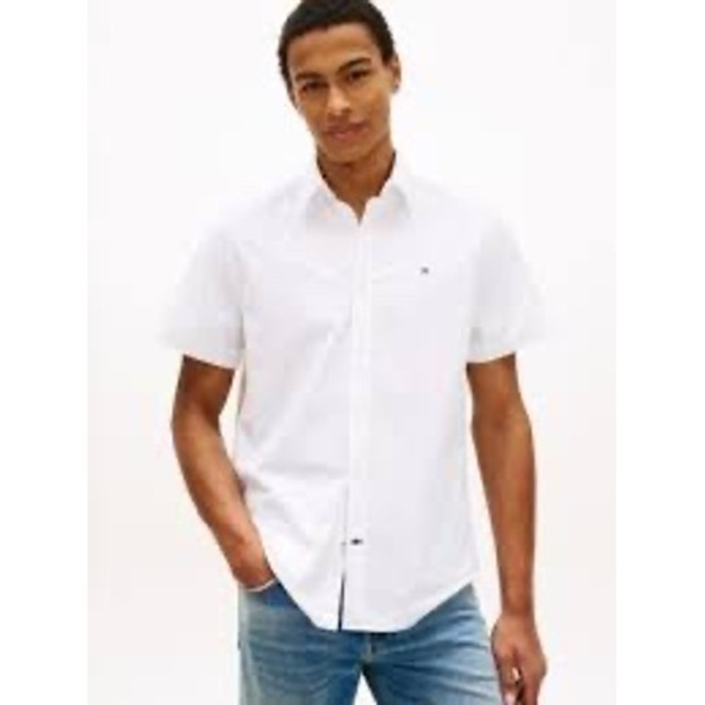 Tommy Hilfiger Short Sleeve Oxford White Size Small New With Tags
